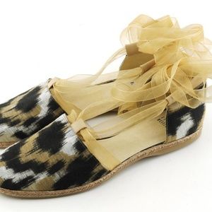 STUART WEITZMAN D'Orsay Lace-Up Flats Espadrilles